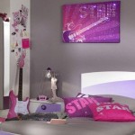 idée déco chambre fille gris et violet