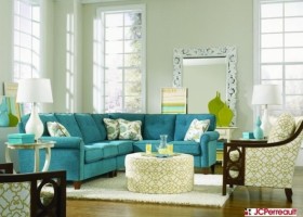 décoration salon turquoise