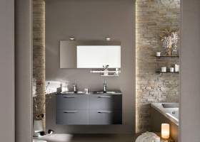 ambiance salle de bain gris et blanc