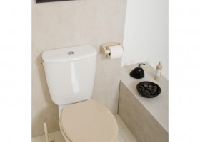 décoration wc - toilettes beige