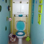 déco wc - toilettes turquoise