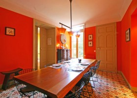 décoration salle à manger orange